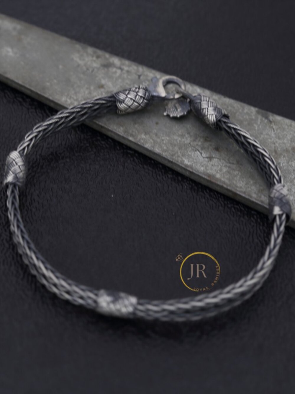 9" 11mm 925 Sterling Silver Hand Braided Woven Segmented Unisex Bracelet Kazaziy